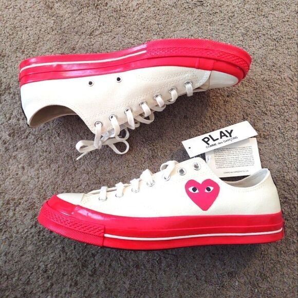 Converse Chuck Taylor 70s Lo Top Play Comme Des Garcons Men Sz 12 NEW BOX NO TOP - Picture 1 of 11